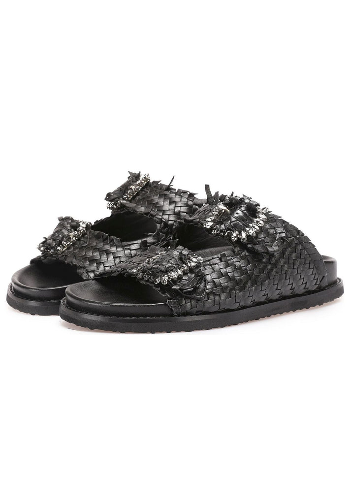 Inuovo Pantoletten Leder Schwarz