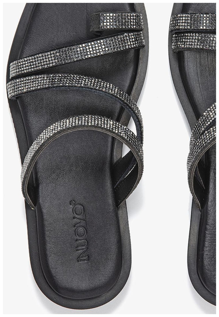 Inuovo Pantoletten Leder Schwarz