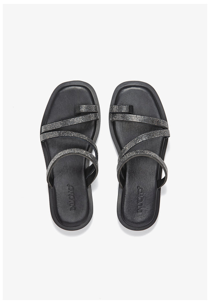 Inuovo Pantoletten Leder Schwarz