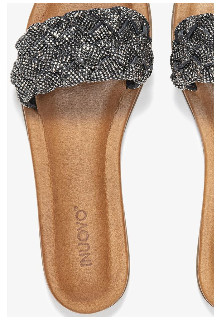 Inuovo Pantoletten Leder Schwarz