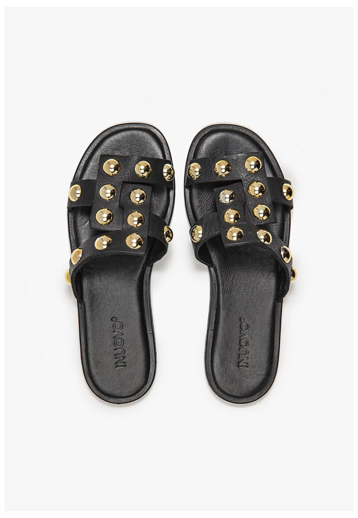 Inuovo Pantoletten Leder Schwarz