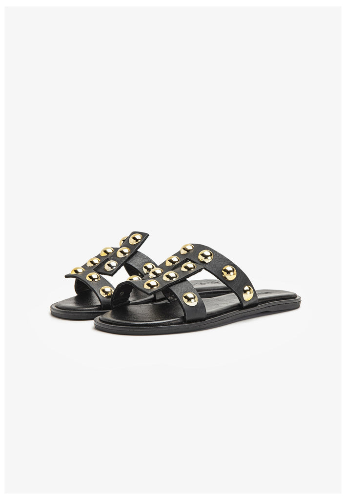 Inuovo Pantoletten Leder Schwarz