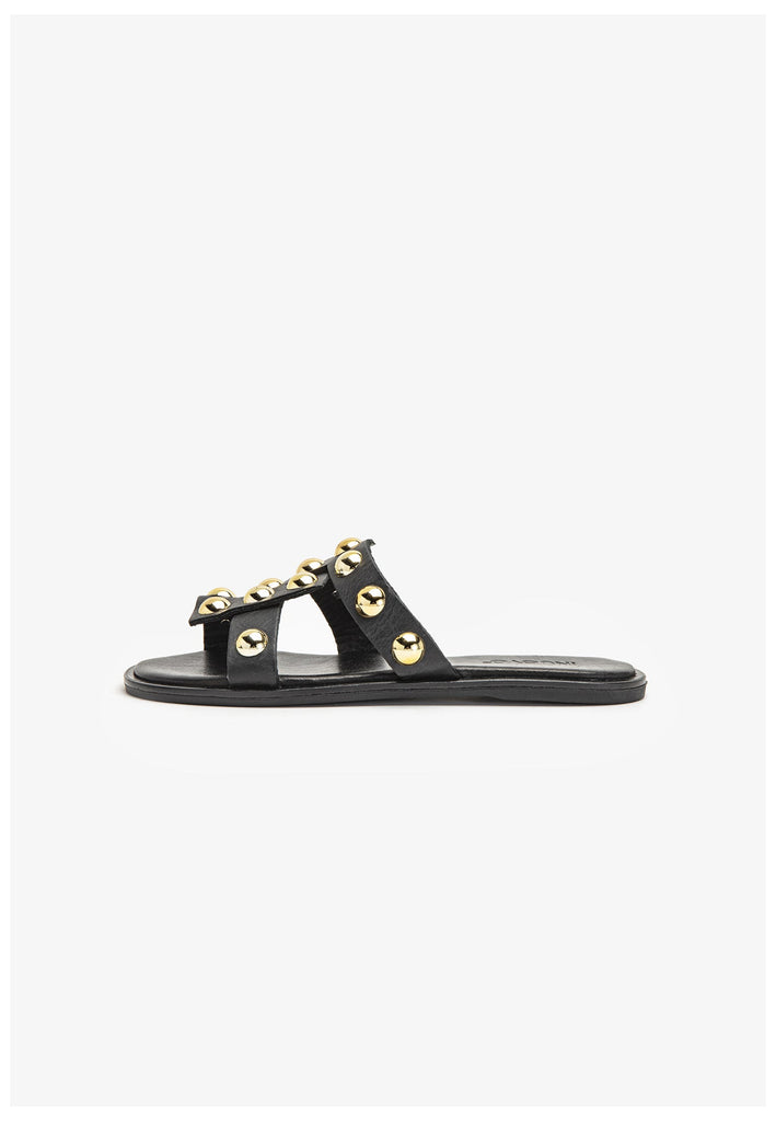 Inuovo Pantoletten Leder Schwarz