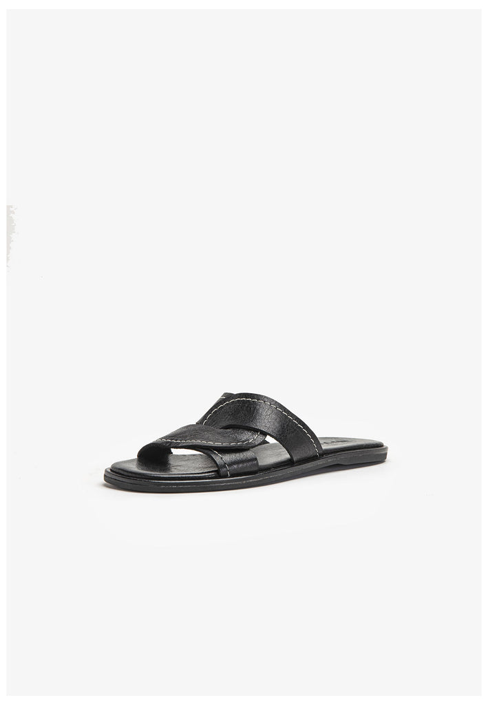 Inuovo Pantoletten Leder Schwarz