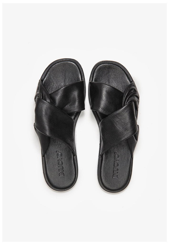 Inuovo Pantoletten Leder Schwarz