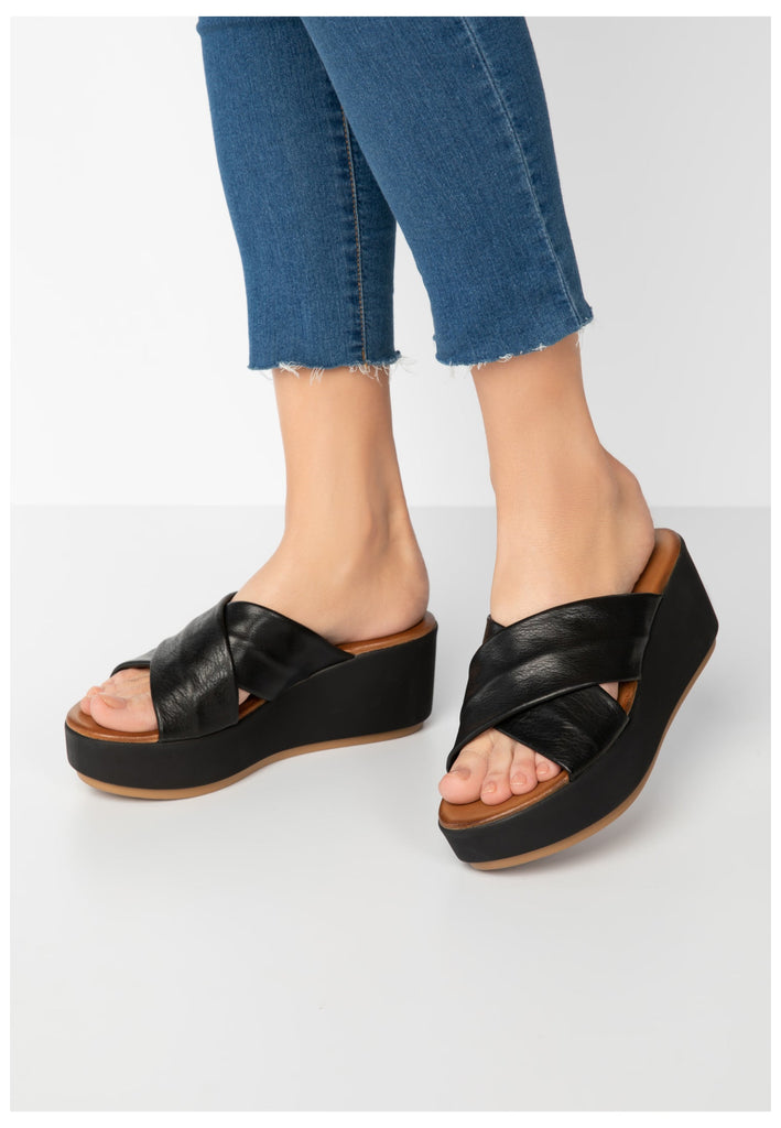 Inuovo Pantoletten Leder Schwarz