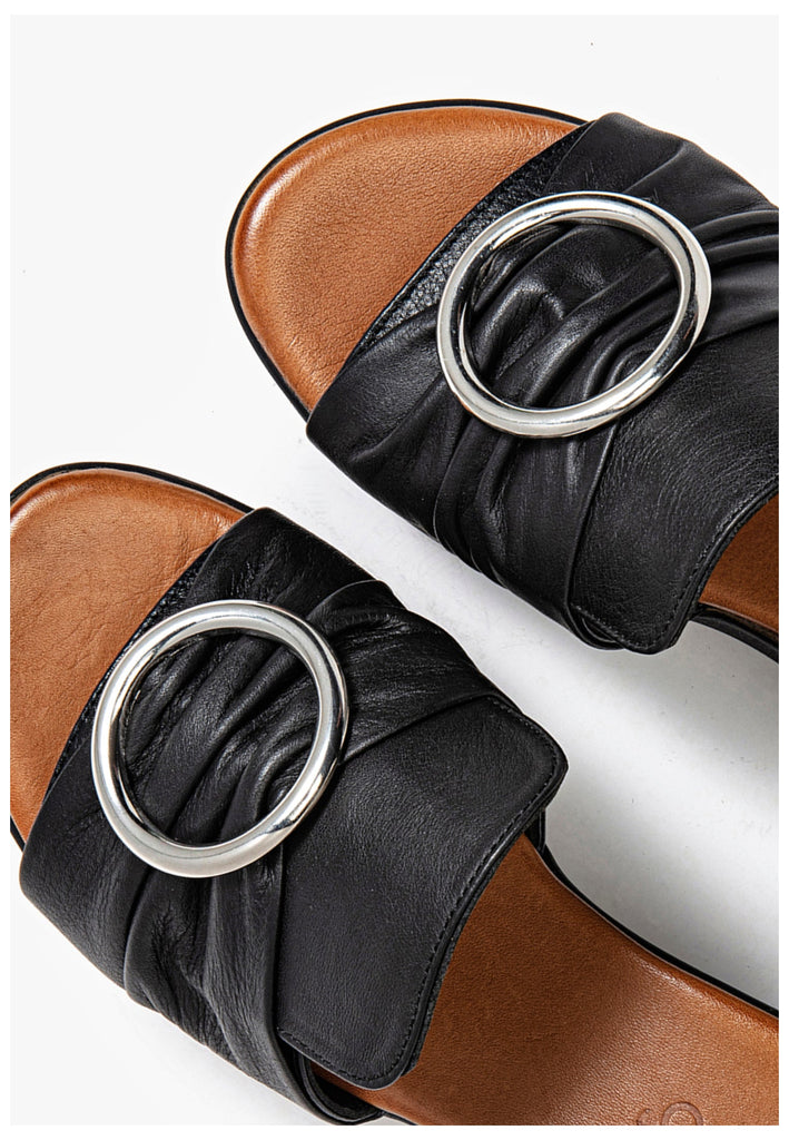 Inuovo Pantoletten Leder Schwarz