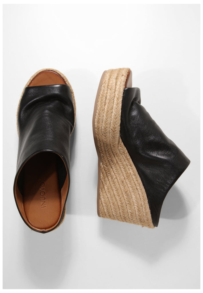 Inuovo Pantoletten Leder Schwarz