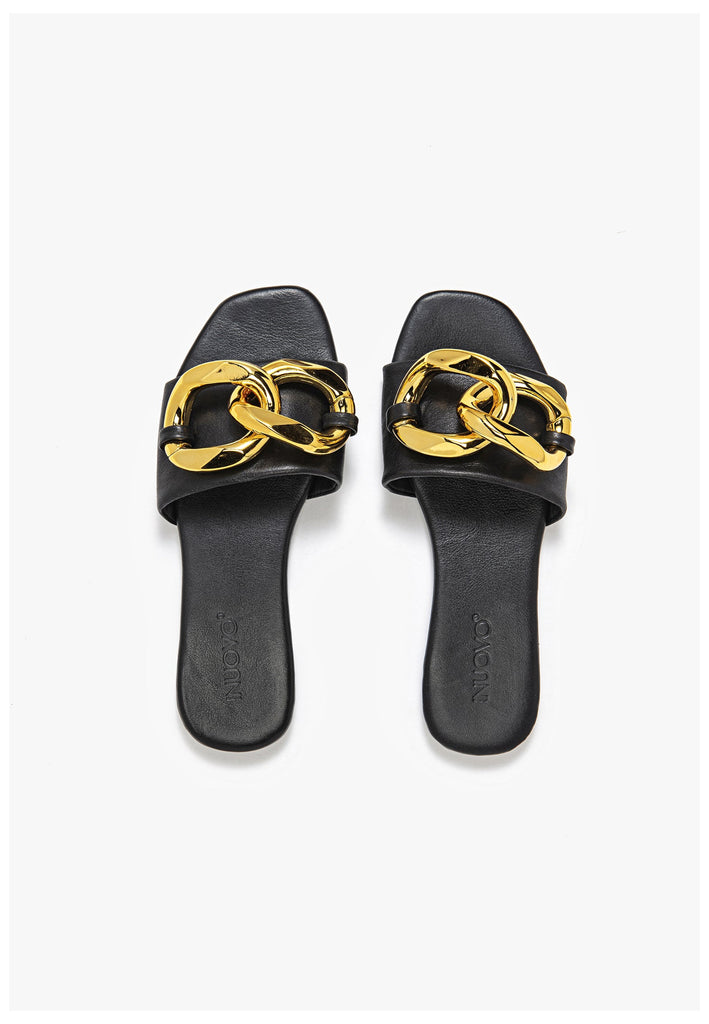 Inuovo Pantoletten Leder Schwarz