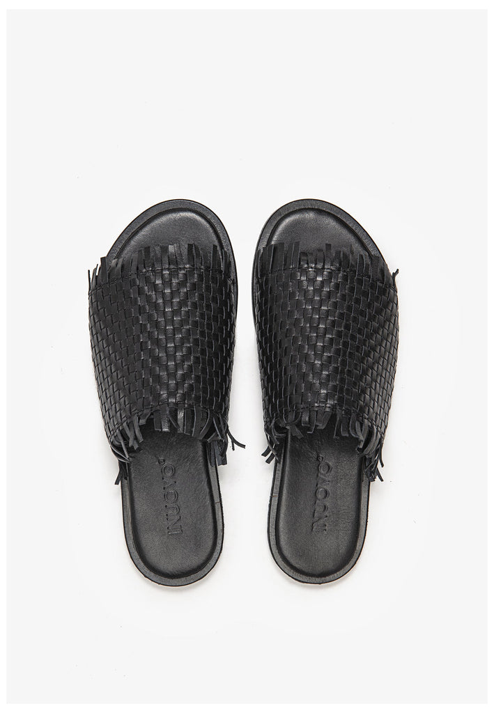 Inuovo Pantoletten Leder Schwarz