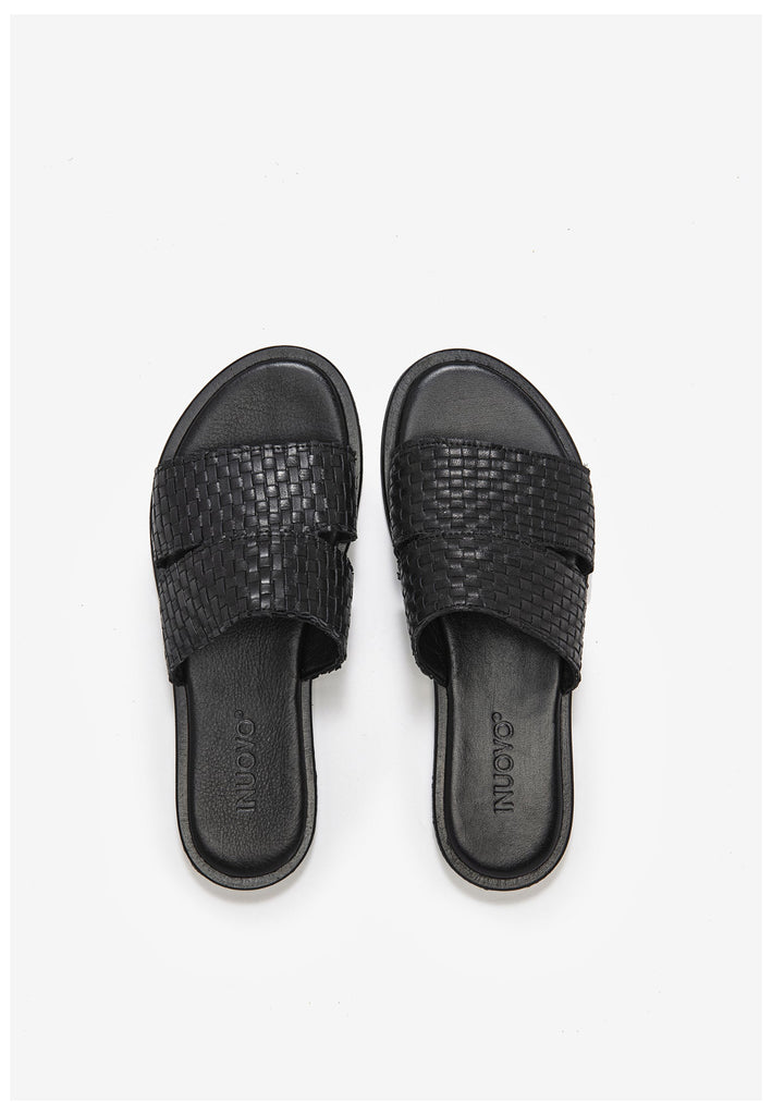Inuovo Pantoletten Leder Schwarz