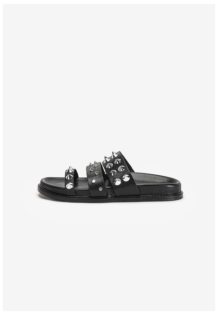 Inuovo Pantoletten Leder Schwarz