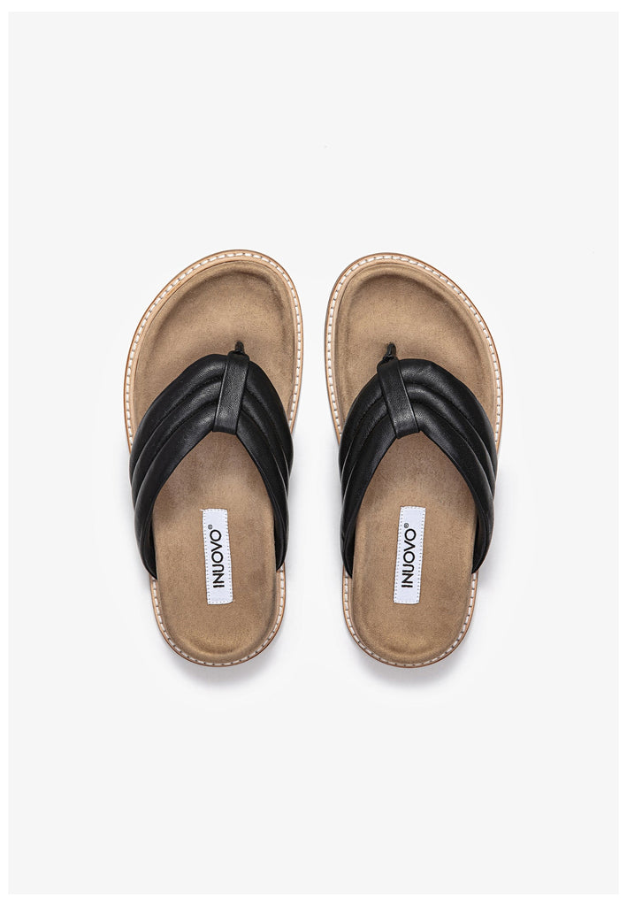 Inuovo Pantoletten Leder Schwarz