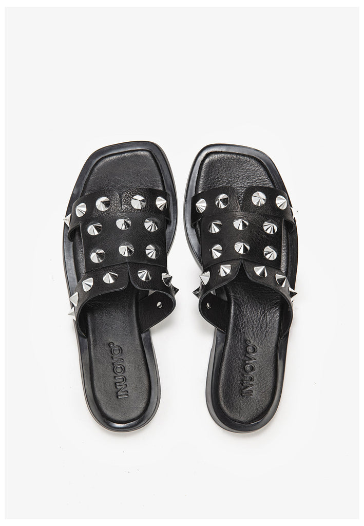 Inuovo Pantoletten Leder Schwarz