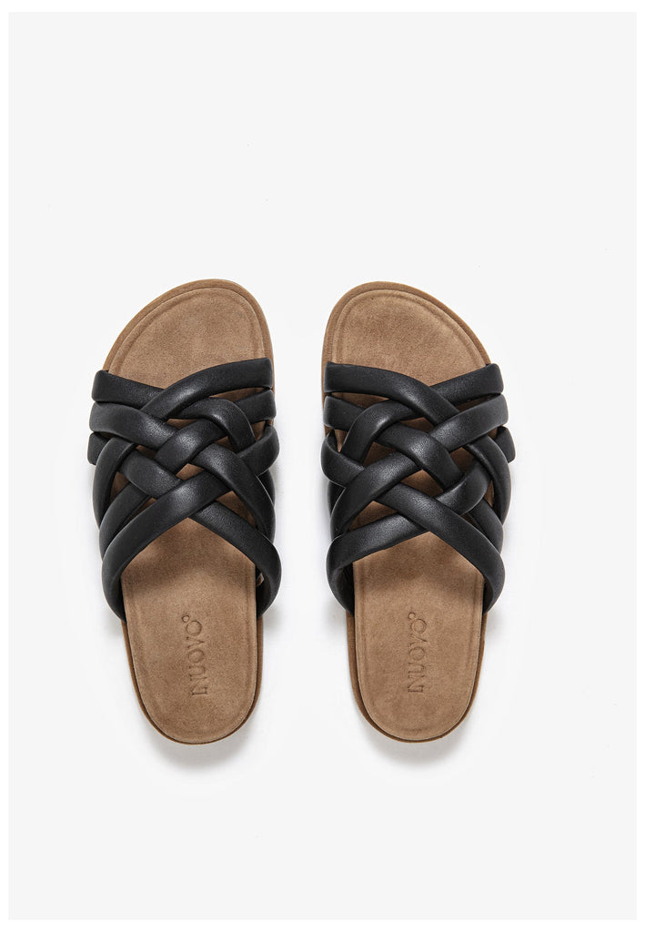 Inuovo Pantoletten Leder Schwarz