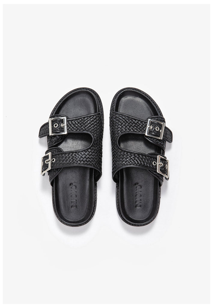 Inuovo Pantoletten Leder Schwarz