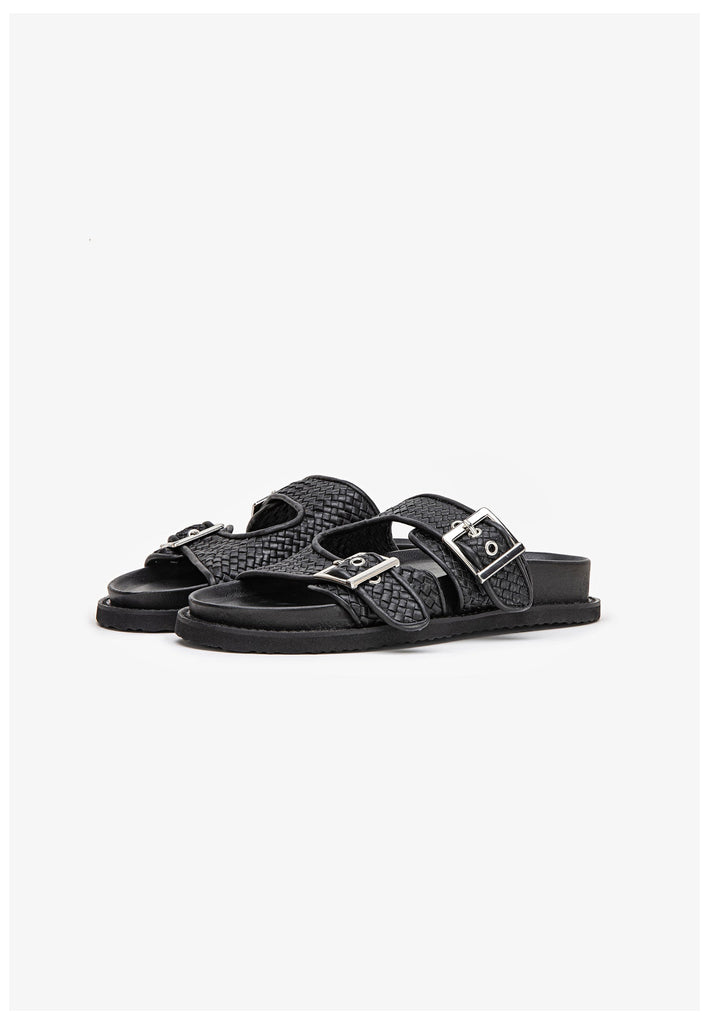 Inuovo Pantoletten Leder Schwarz