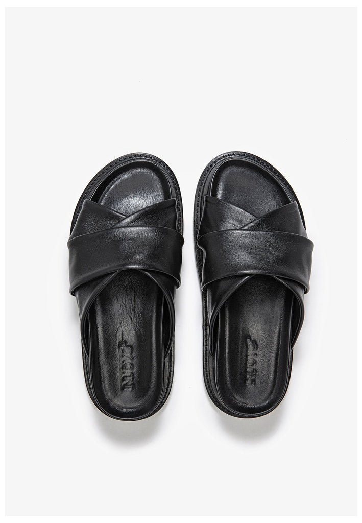 Inuovo Pantoletten Leder Schwarz