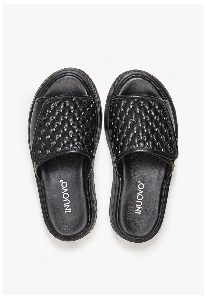 Inuovo Pantoletten Leder Schwarz