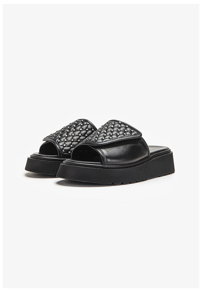 Inuovo Pantoletten Leder Schwarz