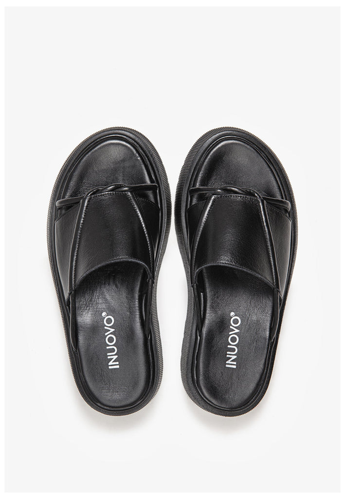 Inuovo Pantoletten Leder Schwarz