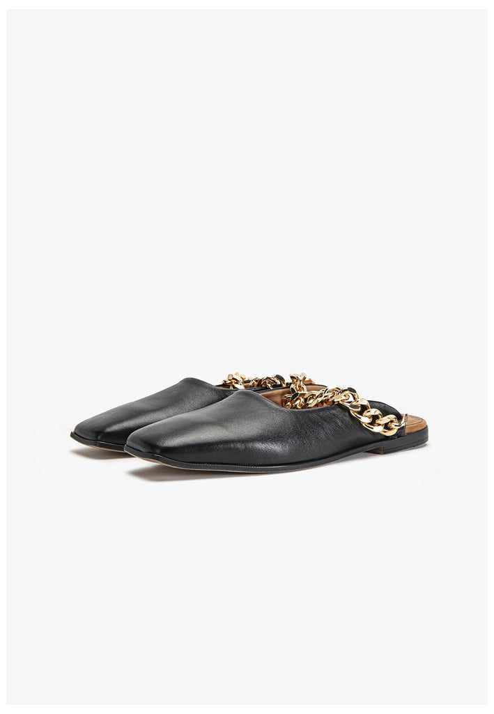 Inuovo Pantoletten Leder Schwarz