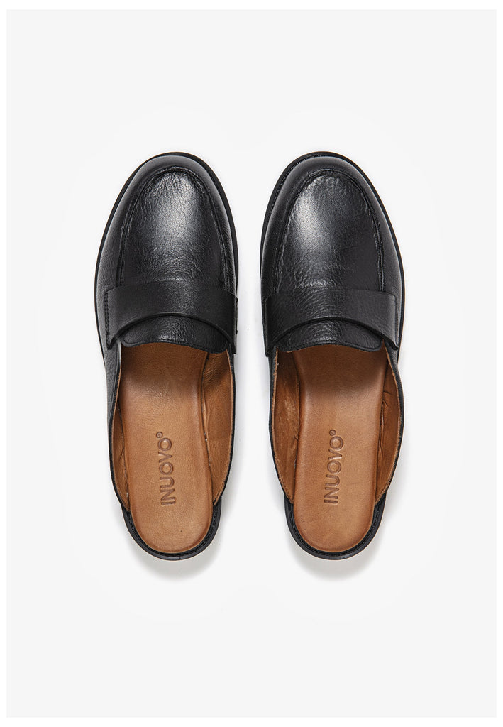 Inuovo Pantoletten Leder Schwarz