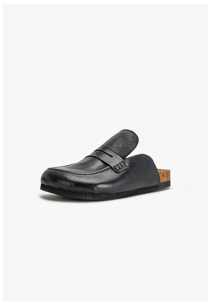 Inuovo Pantoletten Leder Schwarz