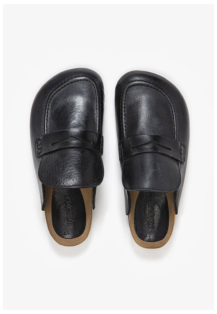 Inuovo Pantoletten Leder Schwarz