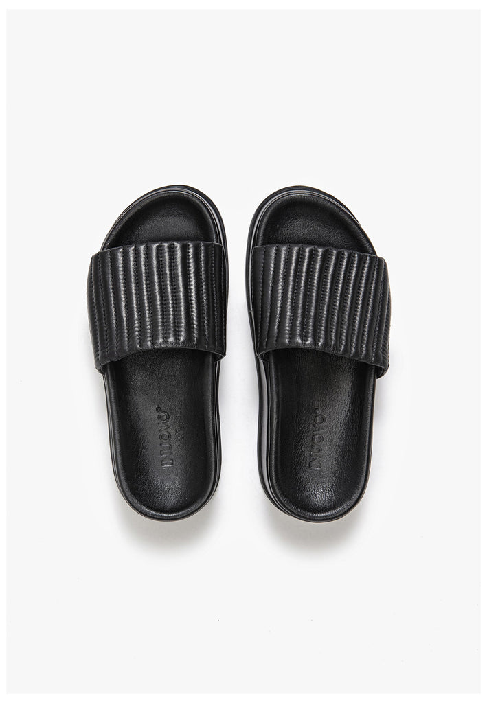 Inuovo Pantoletten Leder Schwarz