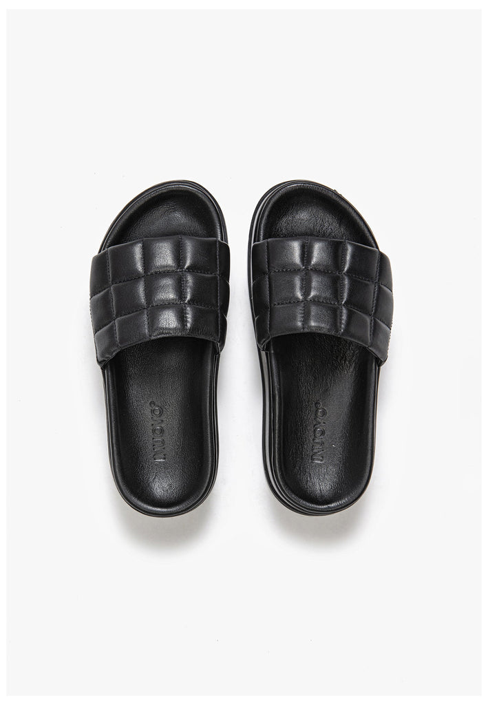 Inuovo Pantoletten Leder Schwarz