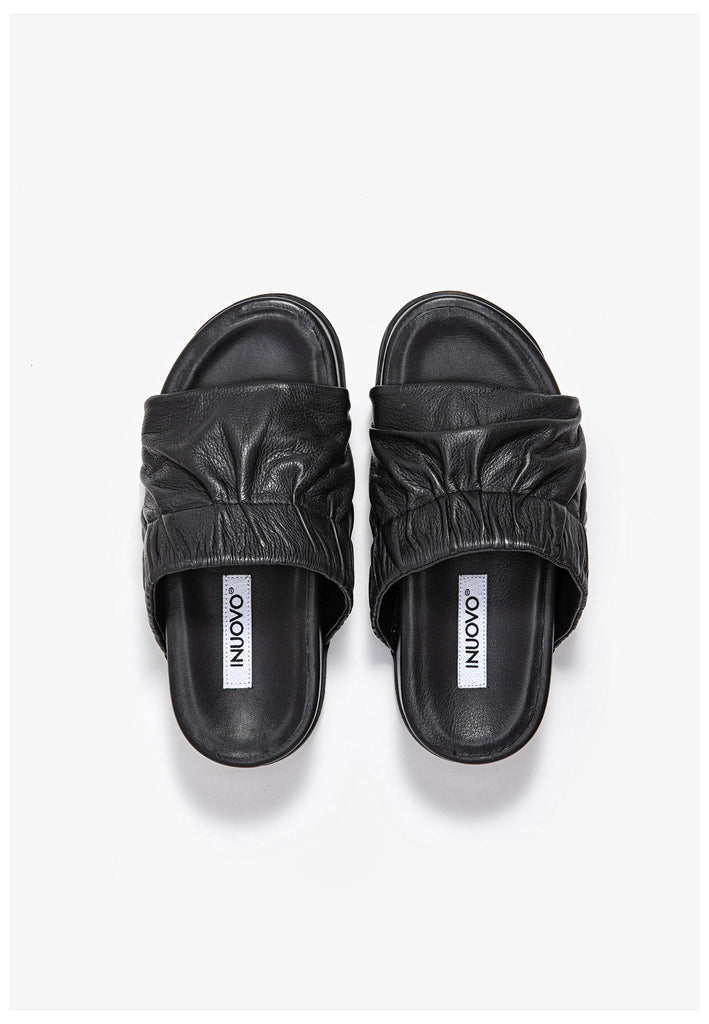 Inuovo Pantoletten Leder Schwarz
