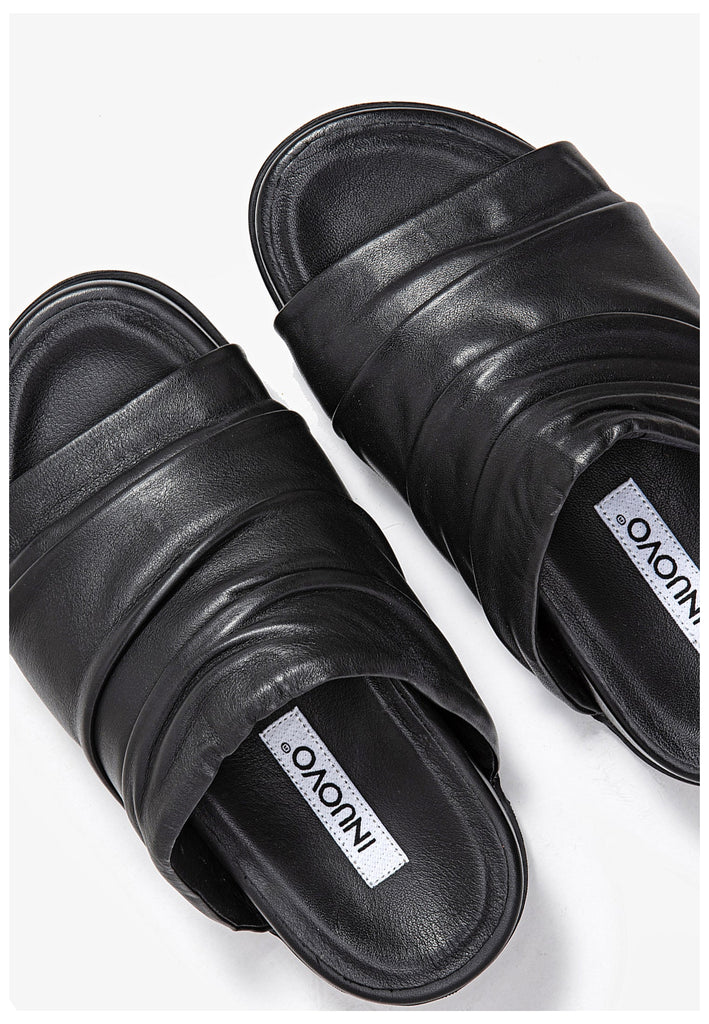 Inuovo Pantoletten Leder Schwarz