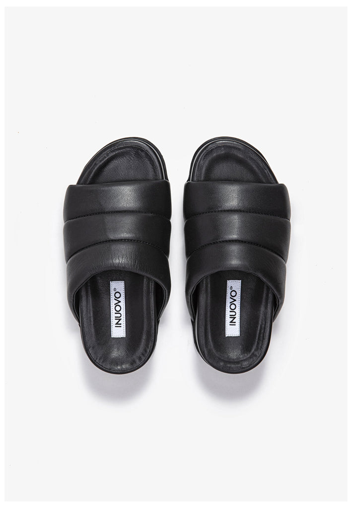 Inuovo Pantoletten Leder Schwarz