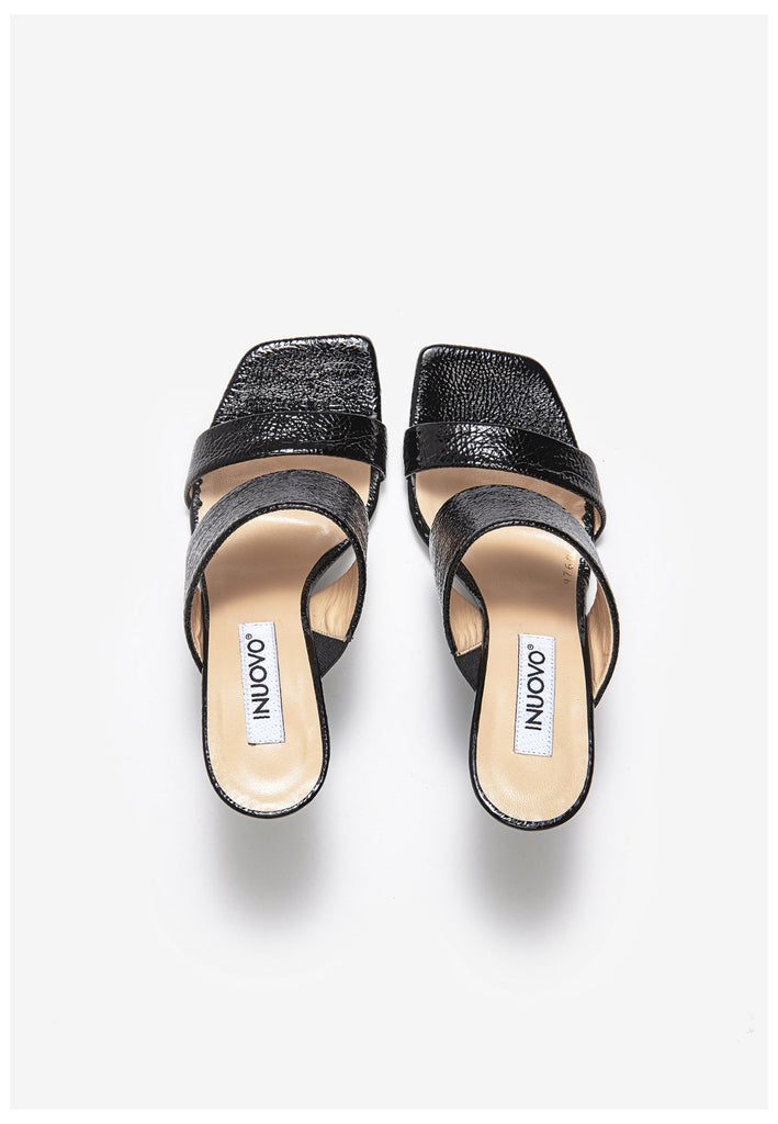 Inuovo Pantoletten Leder Schwarz