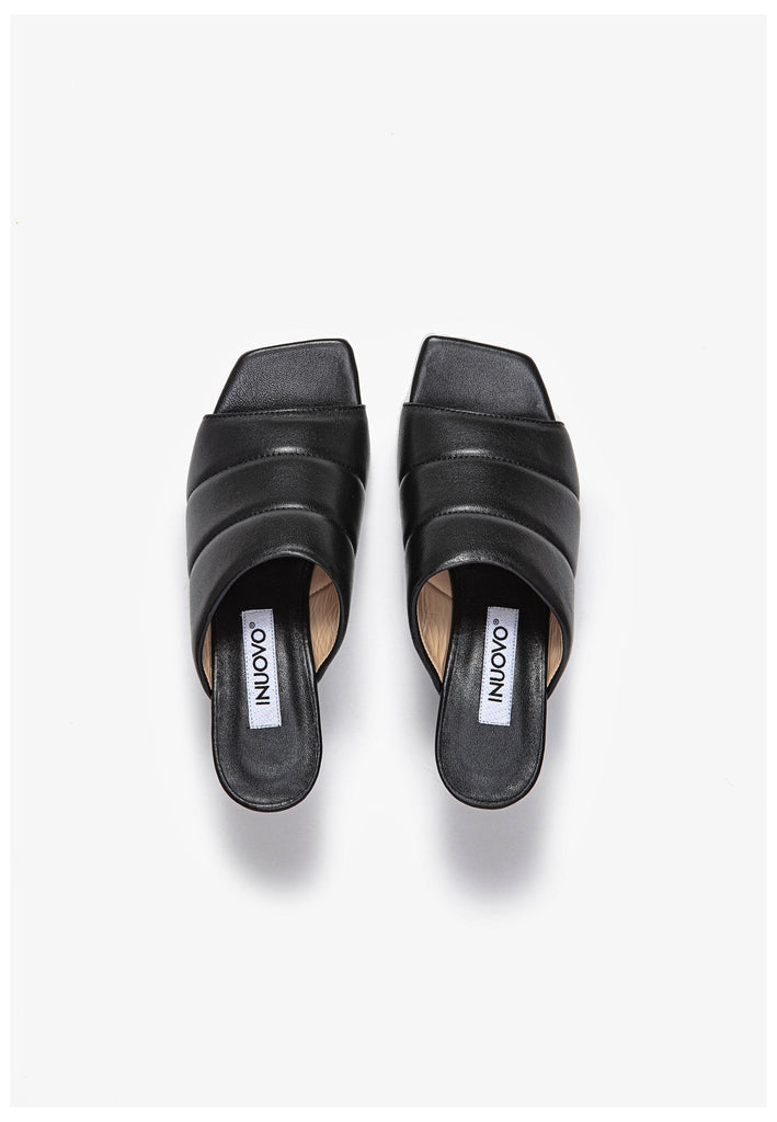 Inuovo Pantoletten Leder Schwarz