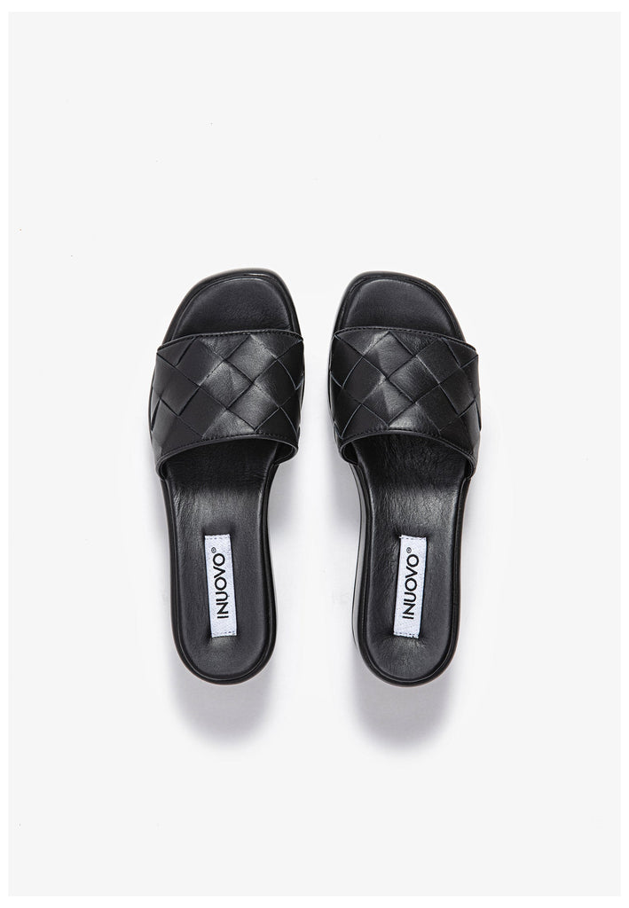 Inuovo Pantoletten Leder Schwarz