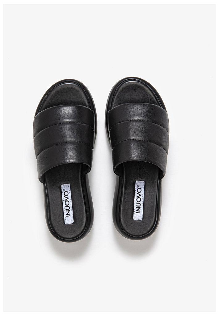 Inuovo Pantoletten Leder Schwarz