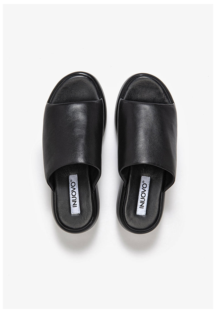 Inuovo Pantoletten Leder Schwarz