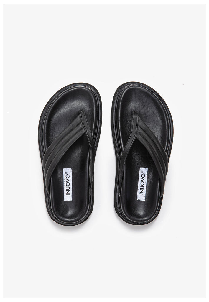 Inuovo Pantoletten Leder Schwarz