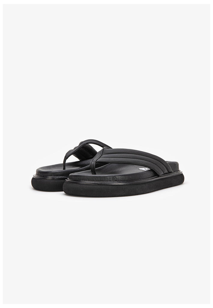 Inuovo Pantoletten Leder Schwarz