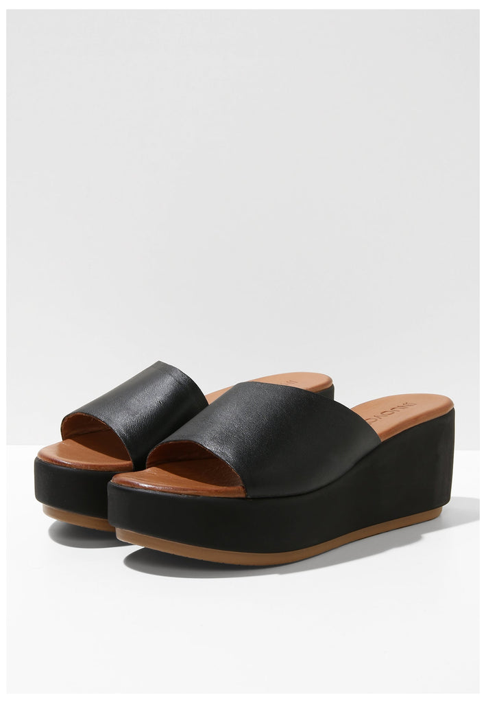 Inuovo Pantoletten Leder Schwarz