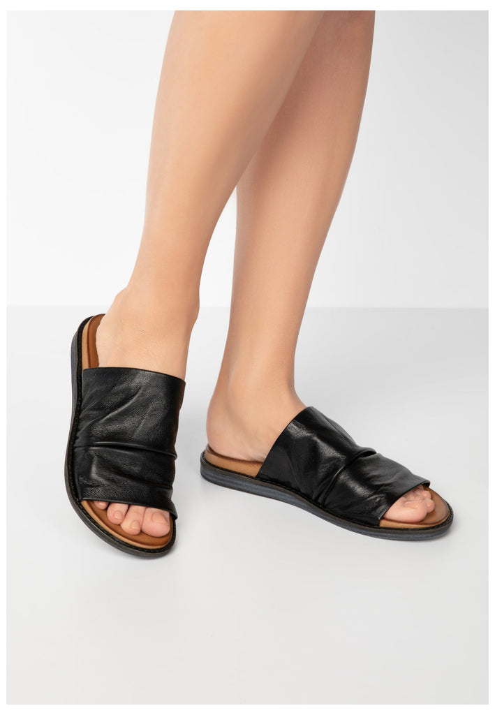 Inuovo Pantoletten Leder Schwarz