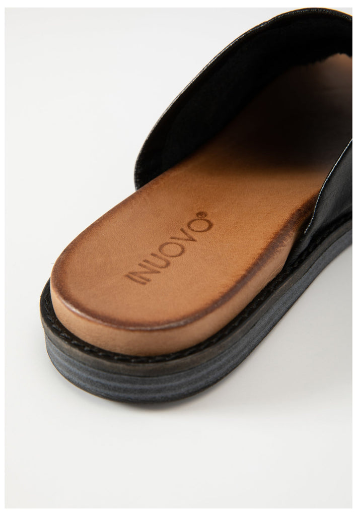 Inuovo Pantoletten Leder Schwarz