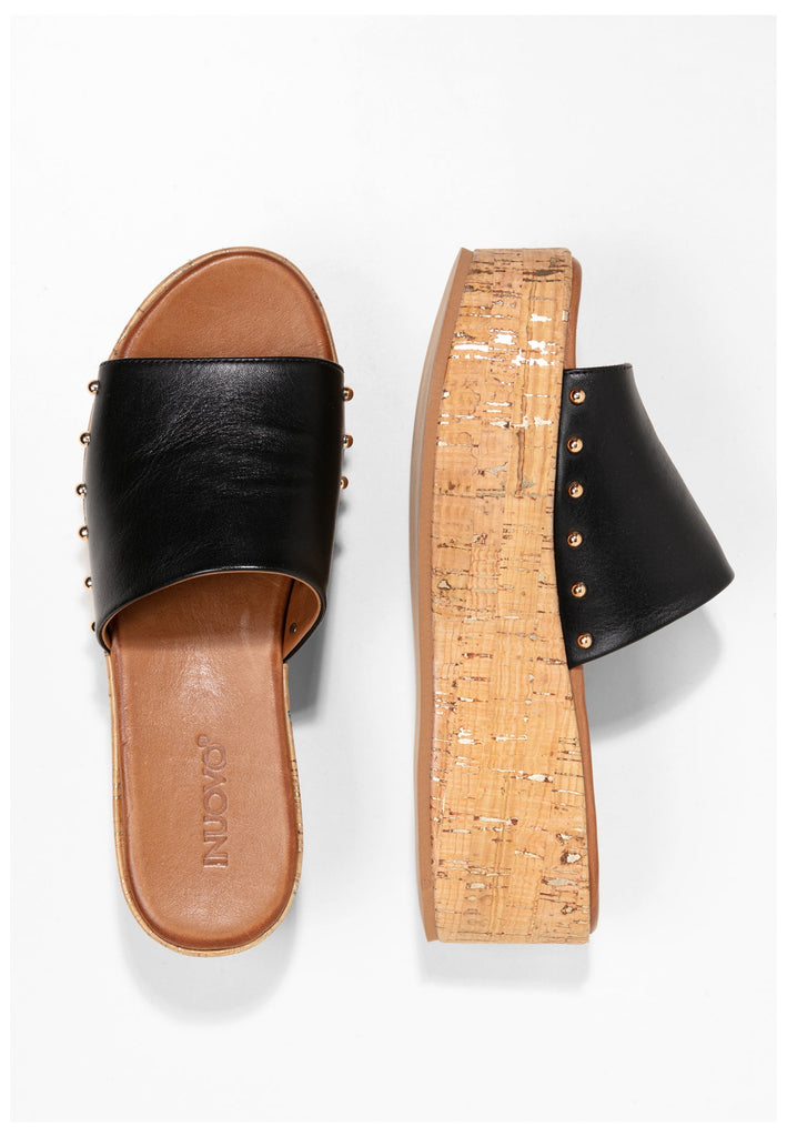 Inuovo Pantoletten Leder Schwarz