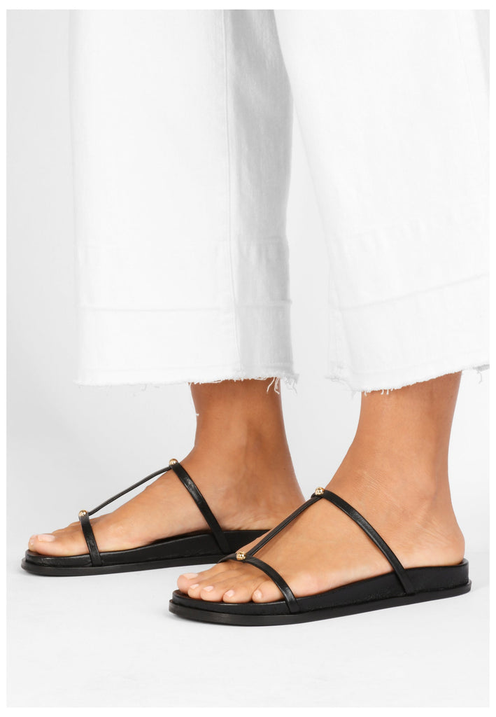 Inuovo Pantoletten Leder Schwarz