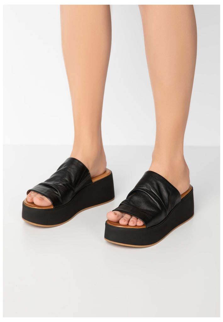 Inuovo Pantoletten Leder Schwarz