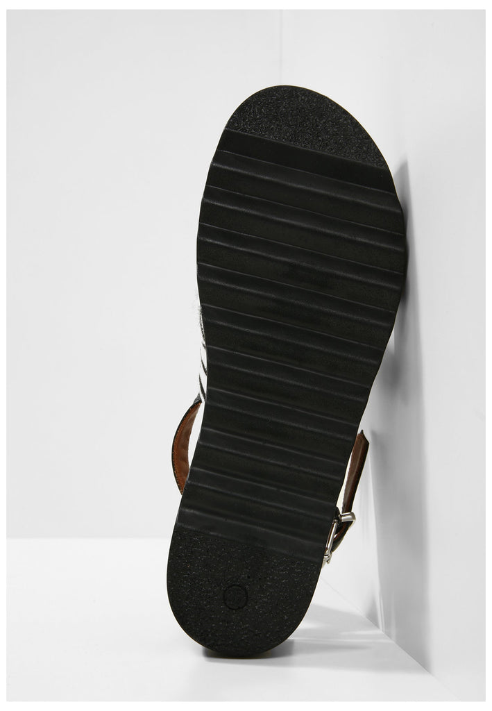 Inuovo Pantoletten Leder Schwarz/Weiß