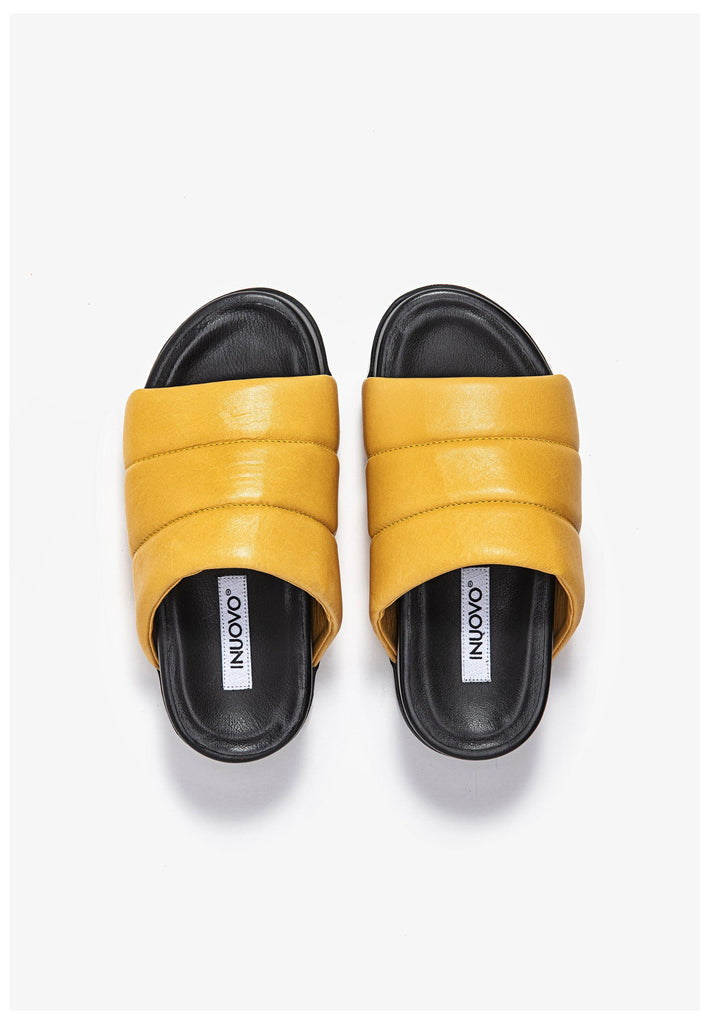 Inuovo Pantoletten Leder Senf