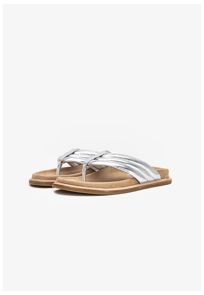 Inuovo Pantoletten Leder Silber